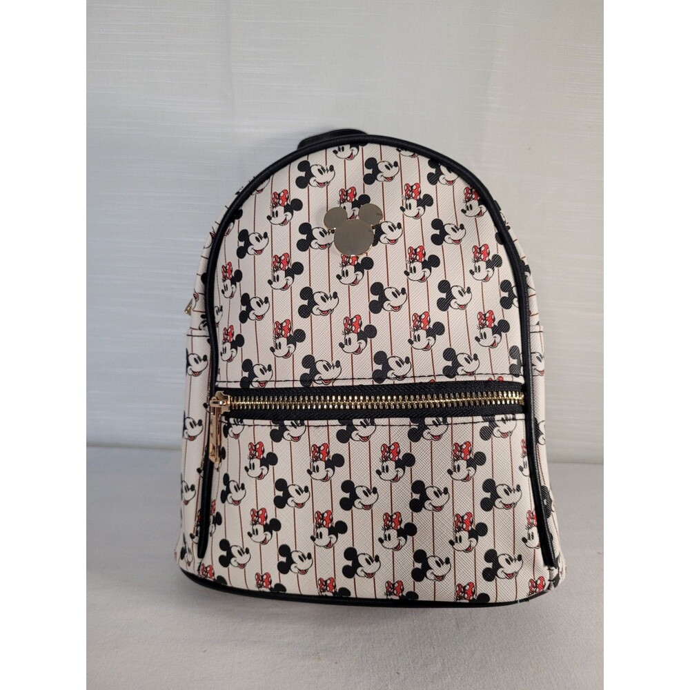Disney Bioworld Leather Mini Backpack. Mickey & Minnie Mouse.